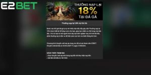 Khuyến mãi nạp lại E2BET giá trị cao lên đến 18%